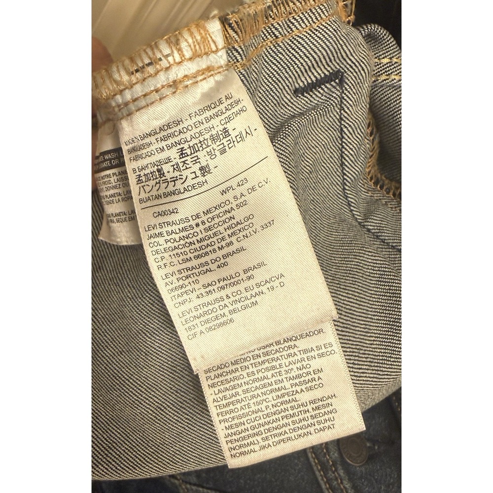 Levi's Denim Trucker Jacket Mens Medium Dark Indigo Stonewash EUC - Picture 7 of 9